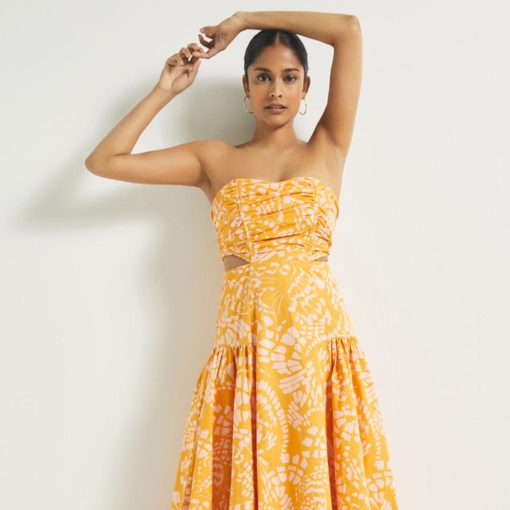 NWT Anthropologie Mon Renn Strapless Maxi Dress